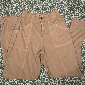 Khaki high waisted cargo pants